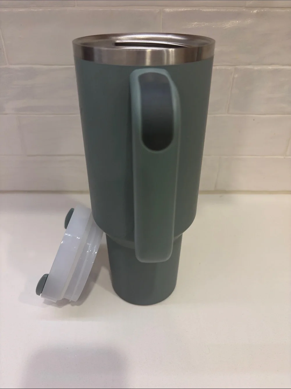 Stanley Green Insulated Travel Tumbler with Handle